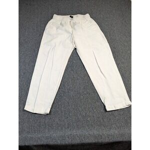 J.Crew Re-Imagined White Linen Cotton Drawstring Elastic Waist Pants Womens 6